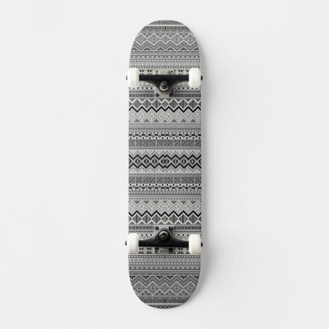 Skate Design padrões aztec de cinza (Frente)