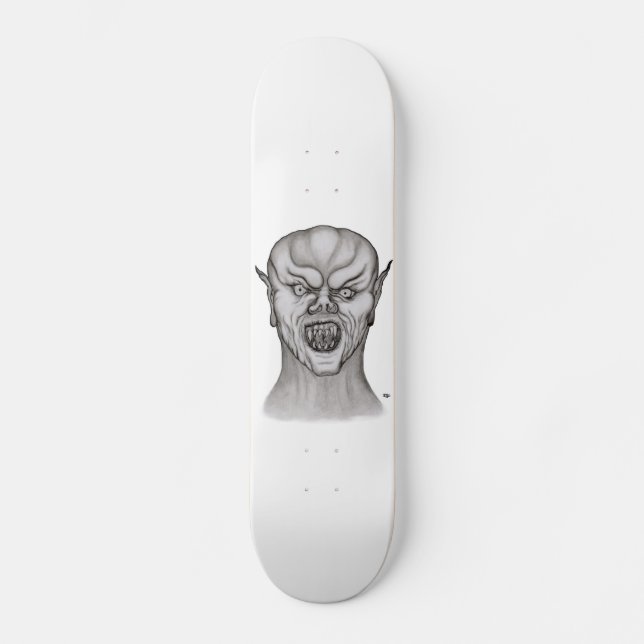 Skate Design preto e branco vampiro (Frente)