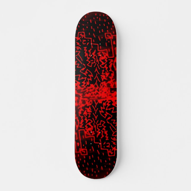 Skate Design preto/vermelho abstrato #2 (Frente)