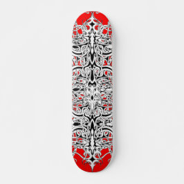 Skate Design Tribal do Império Negro e Branco