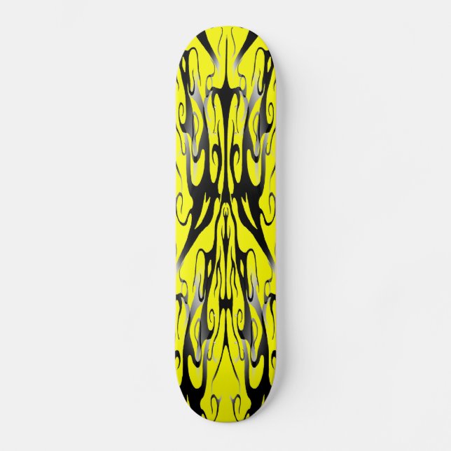 Skate Design Tribal Face em Fogo e Chamas (Frente)
