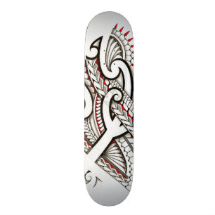 Skate Design tribal maori contemporâneo com acentos