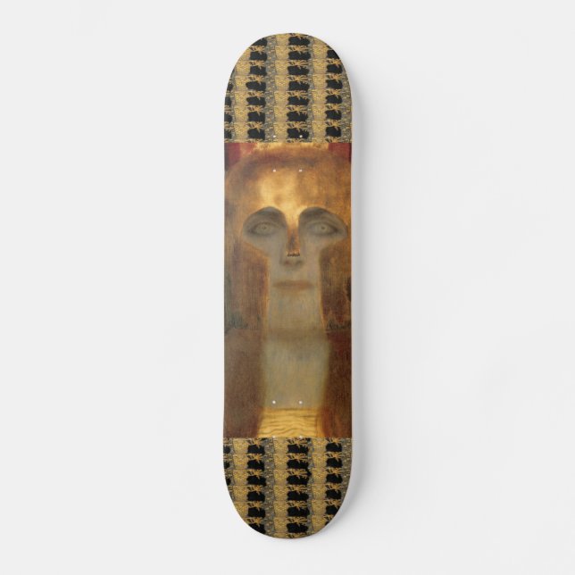 Skate Deusa grega Athena no capacete Dourado por Klimt (Frente)