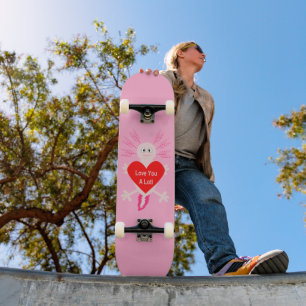 Skate Dia de os namorados Love Heart Axolotl