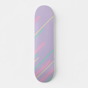 Skate Diagonais - Rosa Pastel, Amarelo, Roxo e Verde