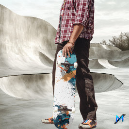 Skate Dinâmico Abstrato Salpicado - Minimalista Moderno