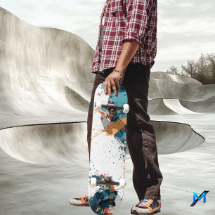 Skate Dinâmico Abstrato Salpicado - Minimalista Moderno