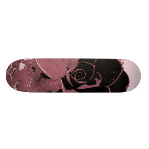 Skate do pop art do rosa do rosa e do preto