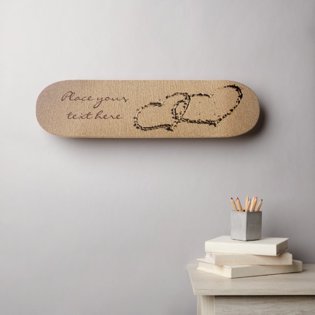 Skate Dois Corações Na Areia (Arte de parede (Horz))