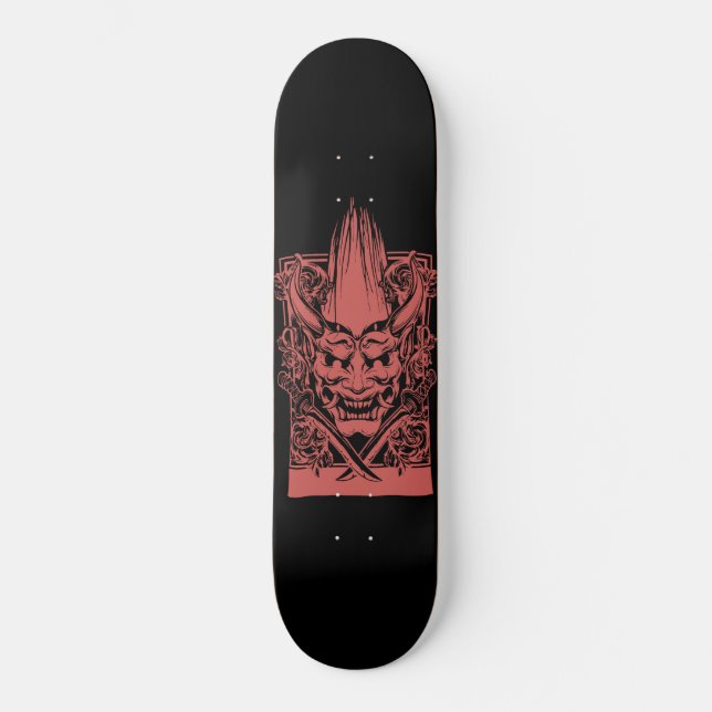 Skate Dois Demônios Vermelhos com Espadas (Frente)