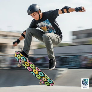 Skate Donuts Coloridos com Confeitos