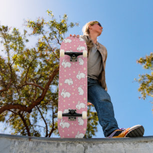 Skate Doodle de coelho kawaii rosa fofo