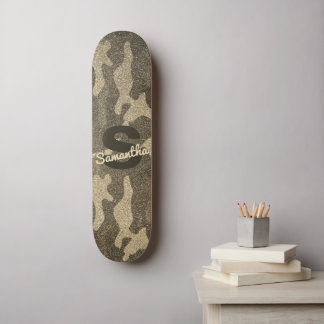 Skate Dourada Camuflagem de Litter Monograma Personaliza