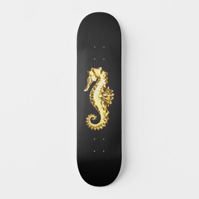 Skate Dourado Cavalo de Mar Poligonal (Frente)