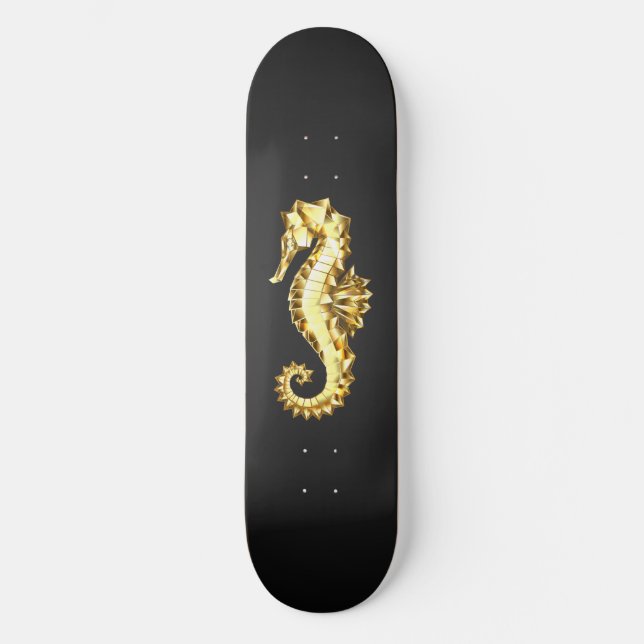 Skate Dourado Cavalo de Mar Poligonal (Frente)