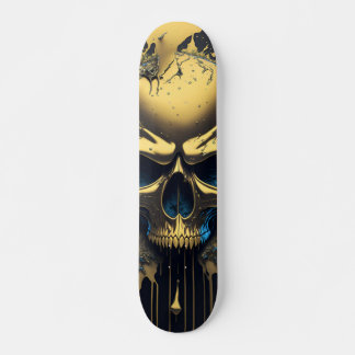 Skate Dourado crânio - Numb-Skulls Design nº 1