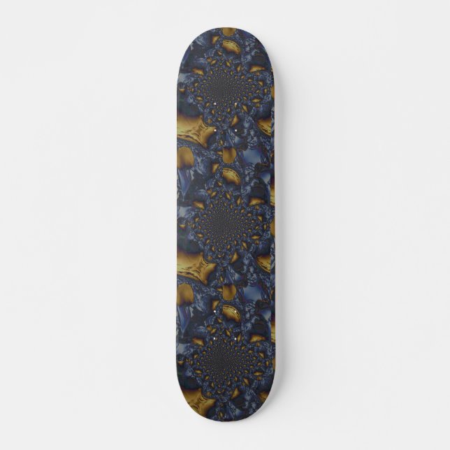 Skate Dourado e Silver Blue Molten Metal (Frente)