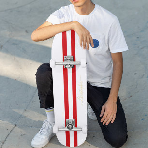 Skate Dourado Monograma, Bandas de Corrida Branca Cláss