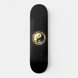 Skate Dourado Yin Yang a preto