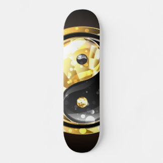 Skate Dourado Yin Yang a preto