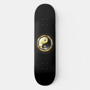 Skate Dourado Yin Yang a preto
