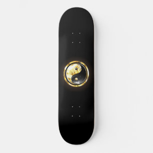 Skate Dourado Yin Yang a preto
