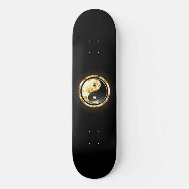 Skate Dourado Yin Yang a preto (Frente)