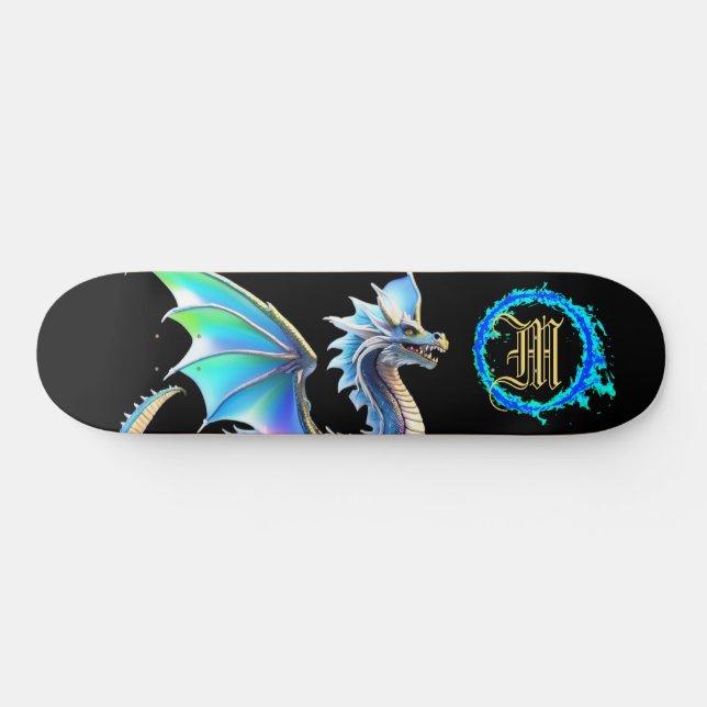 Skate *~* Dragão AZUL Elemental Dourado AP88 Metálico (Horz)