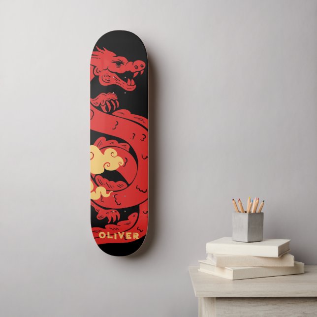 Skate Dragão Chinês Personalizado (Arte de parede)