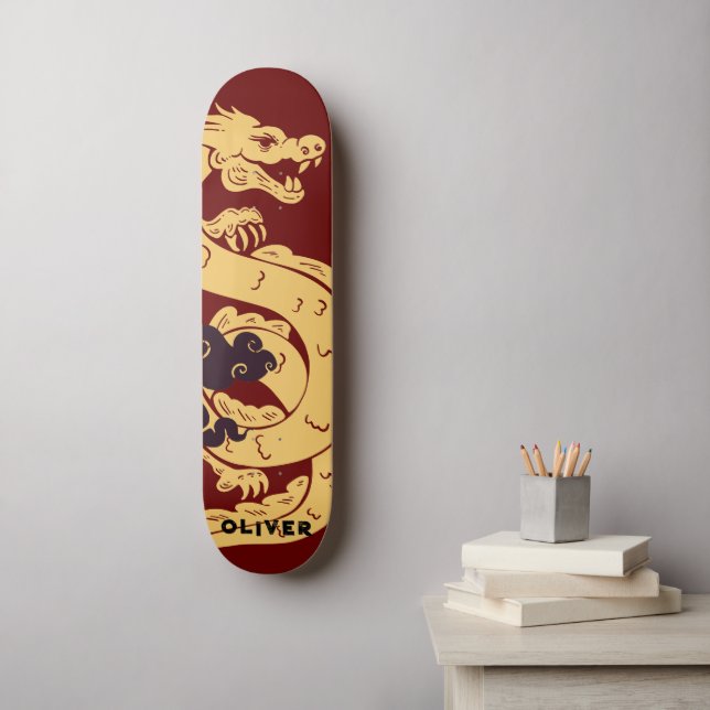 Skate Dragão Chinês Personalizado (Arte de parede)