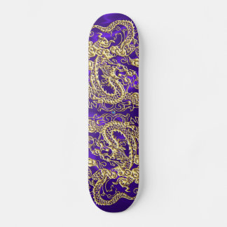 Skate Dragão Dourado com relevo no Impressão de Satin Ro