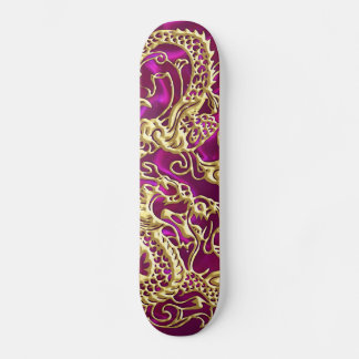 Skate Dragão Dourado embutido no Impressão de Satin mage