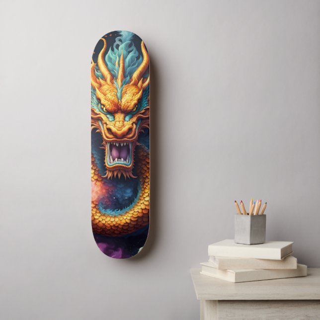 Skate Dragão Japonês (Arte de parede)