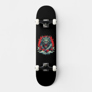 Skate Dragão Japonês nas Ondas