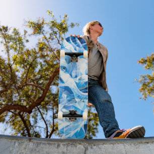 Skate Dragão Mosaico Azul Sky