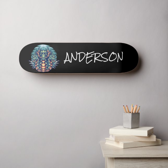 Skate Dragão Personalizado (Arte de parede (Horz))