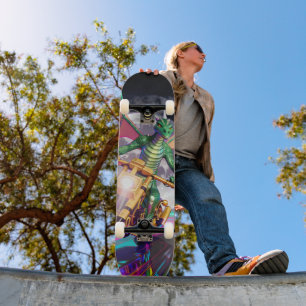 Skate Dragão Pilotando Moto