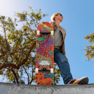 Skate Dragões Coloridos JDS