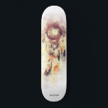 Skate *~* Dream Catcher Shaman Sacred Tribal Shamanic<br><div class="desc">* Western BOHO American Watercolor Abstrato Dream Catcher Journey com adoráveis penas como símbolo Shamanic para um Nativo Americano Healer Espiritual ou design BOHEMIAM. * . *** As cores são a mancha rosa, assim como o roxo e a cinza de beringela. Este abstrato de caça e penas modernas, criativas de...</div>