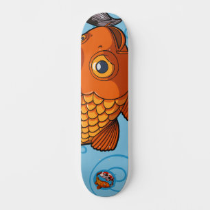 Skate Duas Nadadoras Peixes Amigos Cartoon Koi Carp