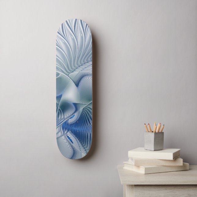 Skate Dynamics Fantasy Abstrato Blue Tones Arte Fractal (Arte de parede)