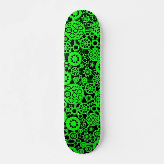Skate Ecossistema (Retro) - Verde em preto (Frente)