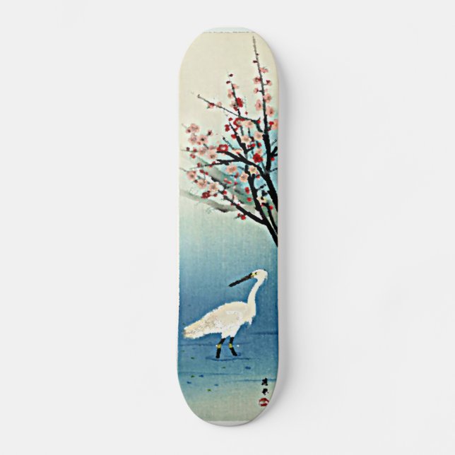 Skate Egret de Okyo do impressão de Woodblock do japonês (Frente)