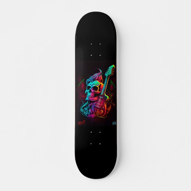 Skate Electric guitar and Skull - Gen AI (Frente)