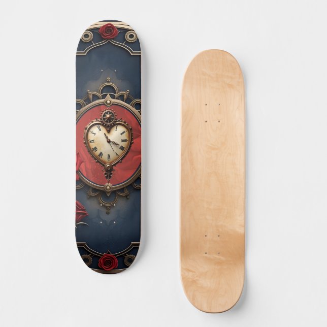 Skate Elegância Eterna – Coração Mecânico (Frente)