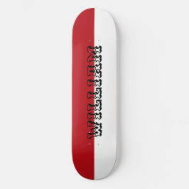 Skate Elegant white and red personalized name