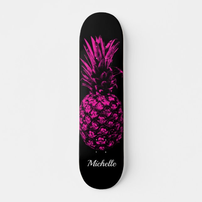 Skate Elegante de abacaxi rosa tropical (Frente)