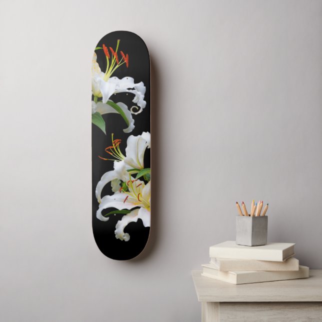 Skate Elegante Floral Casablanca White Lily Oriental (Arte de parede)