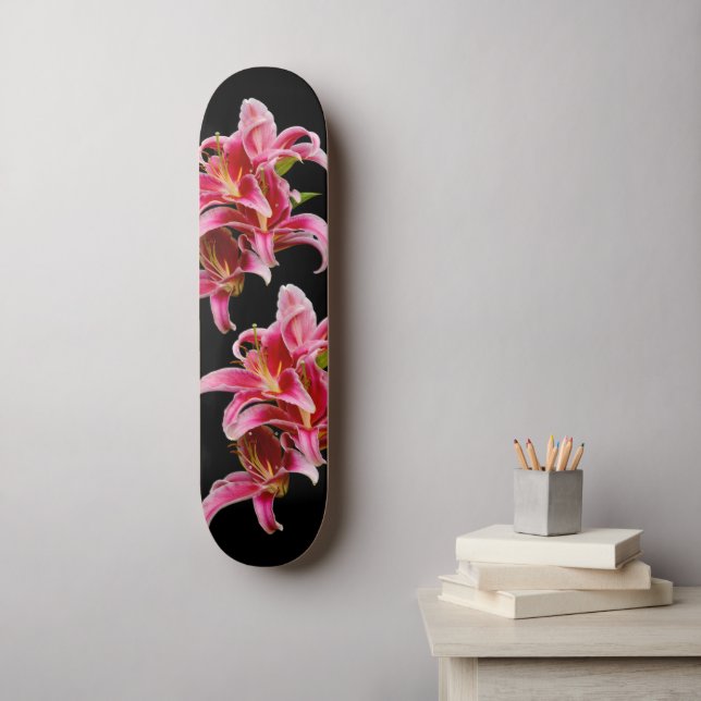 Skate Elegante Floral Pink Stargazer Orientais (Arte de parede)