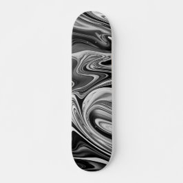 Skate Elegante Marble 7 - Líquido Preto e Branco